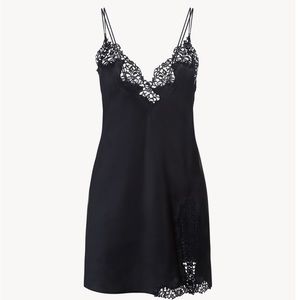 La Perla Silk Black Slip with Macramé Lingerie